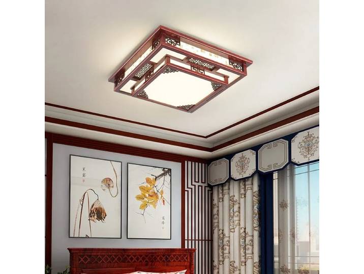 Plafonnier Led de Style chinois/japonais, finition acajou, plafonnier en bois, décorations modernes pour la maison et le salon