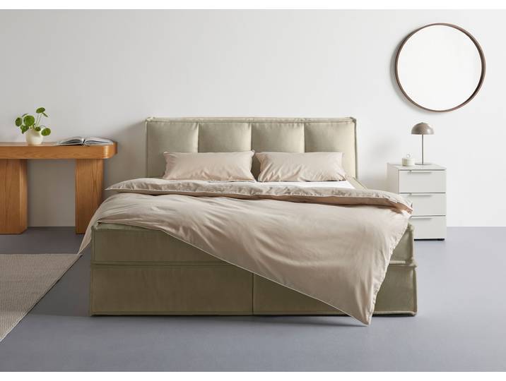Boxspringbett, 100% Polyester, Pearl, 170×230 cm, Mit 2 Matratzen & Topper, Klassisch, LeGer