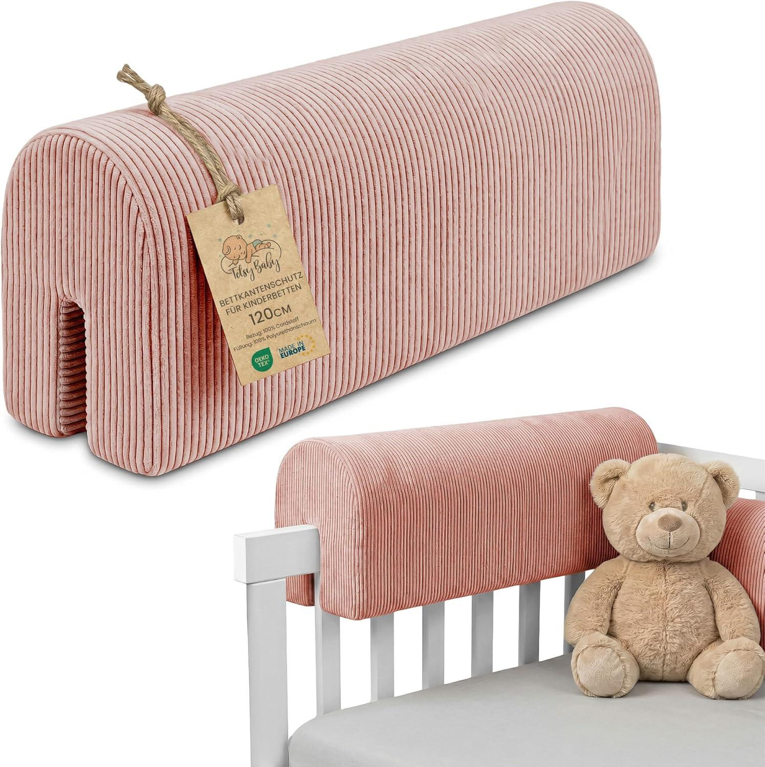 Roze bedrand bescherming van 120 cm voor valbeveiliging van het babybedje