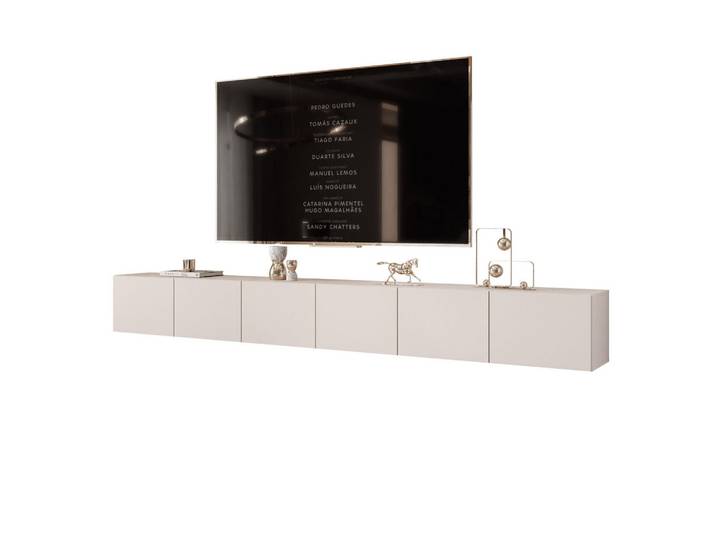Idohome Tv-Lowboard kaschmir, hängend mit LED-Beleuchtung, Kaschmir, Rechteckig, 300x36x40 cm, Wohnzimmer, TV Möbel, Lowboards, Lowboards stehend