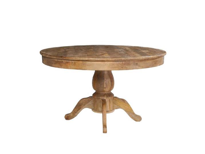 baario Esstisch Esstisch LA BEAUME 100cm, Landhausstil antikbraun rund massiv Eiche Finish