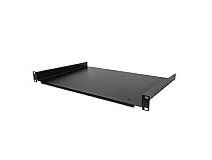 StarTech Étagère Cantilever Rack 1U, 30cm, 25kg, Noir (SHELF-1U-12-FIXED-S) Plateau universel, Montage en rack, Baie de brassage, Rangement
