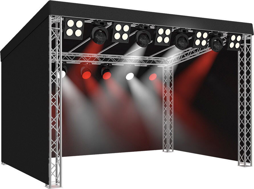 Traversen Naxpro-Truss Flachdach-Bühne Fr04 - 4,00 X 3,00 X 3,01/3,51 M (Bxlxh)