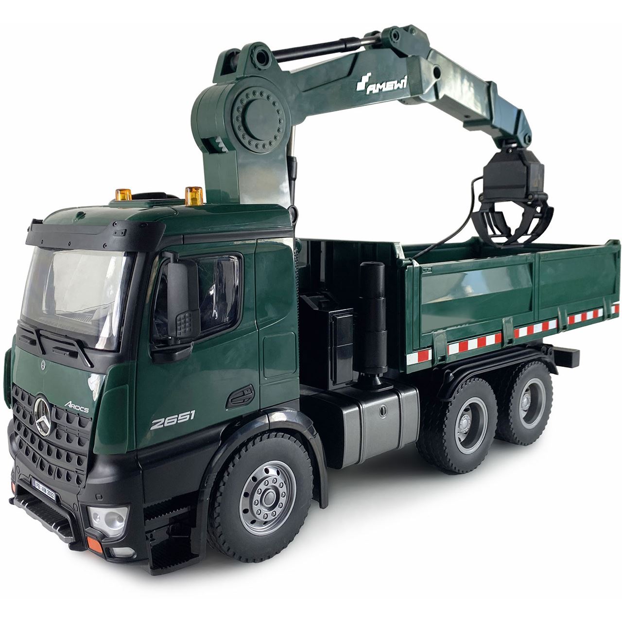 Amewi RC Baustelle MB Kranwagen+Kipper grün LiIon 1200mAh/8+