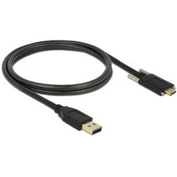 Delock USB-Kabel USB 3.2 Gen2 USB-A Stecker, USB-C® Stecker 1.00 m Schwarz mit Gewinde 83718