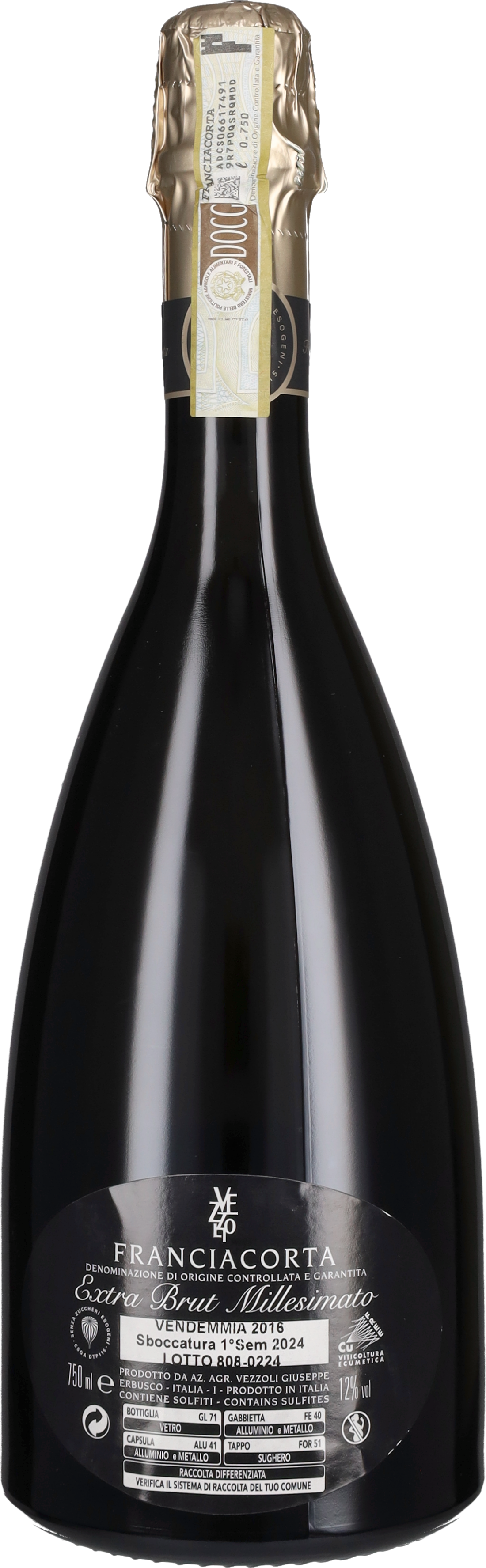 Franciacorta Extra Brut 'Nefertiti Dizeta' Vezzoli 2016