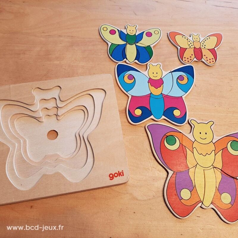 Puzzle en bois papillons 11 pièces - Goki