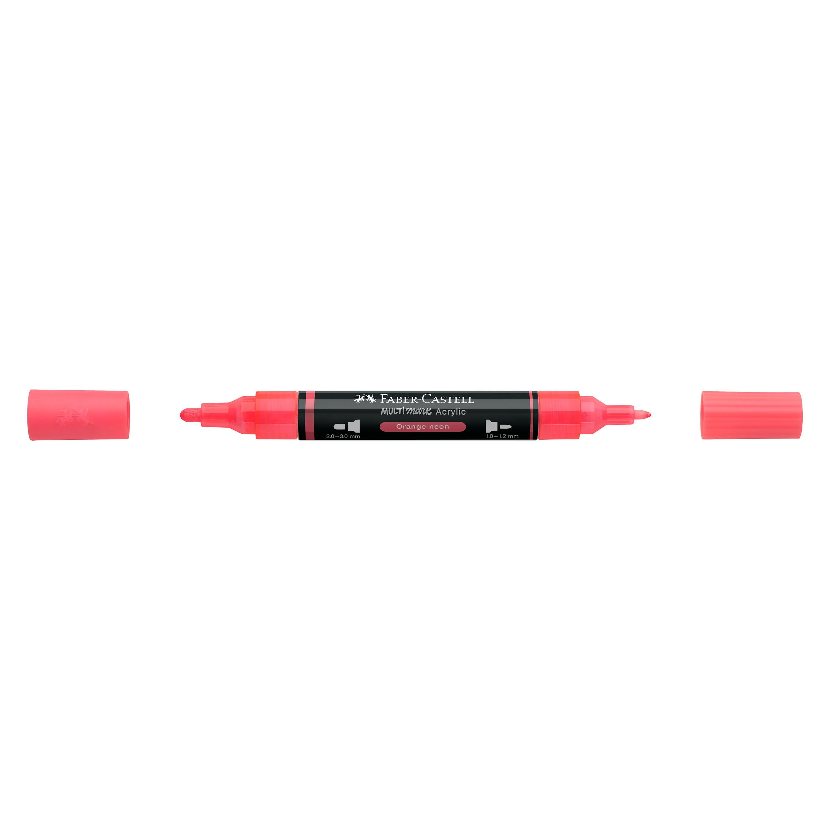 Faber-Castell Multimark Acrylic Marker. orange neon (1x) (185955)