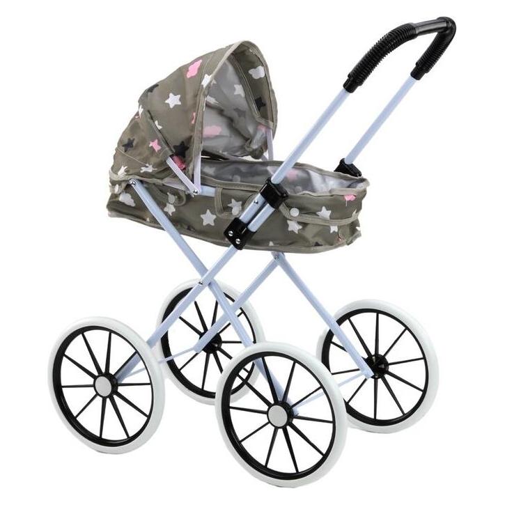 Lean Toys Leantoys Puppenwagen grosse Räder grau 60cm (66583684)