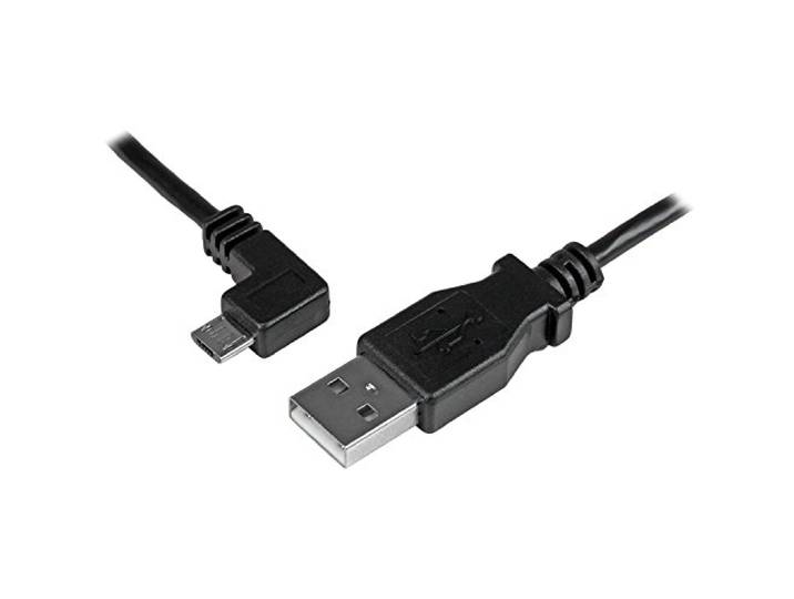 StarTech.com 1 m Micro-USB oplaad en sync kabel - M/M - Micro-USB haaks naar links - 30/24AWG
