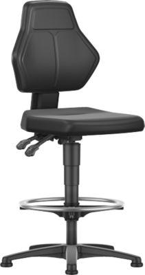 Arbeitsdrehstuhl Allrounder, o. Armlehnen, Permanentkontakt, m. Gleitern, Kunstleder, schwarz