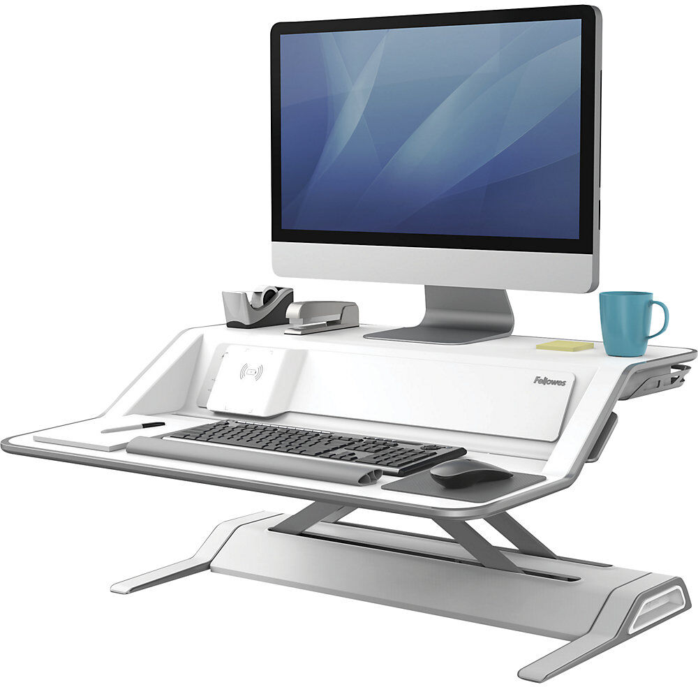Lotus™ DX Sitz-Steh-Workstation, HxBxT 140 x 832 x 616 mm, weiß Fellowes