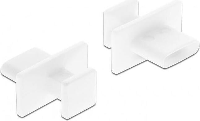 Delock 64097 Staubbescherming USB Typ-C Buchse met grijze grip, 10 stuks, wit