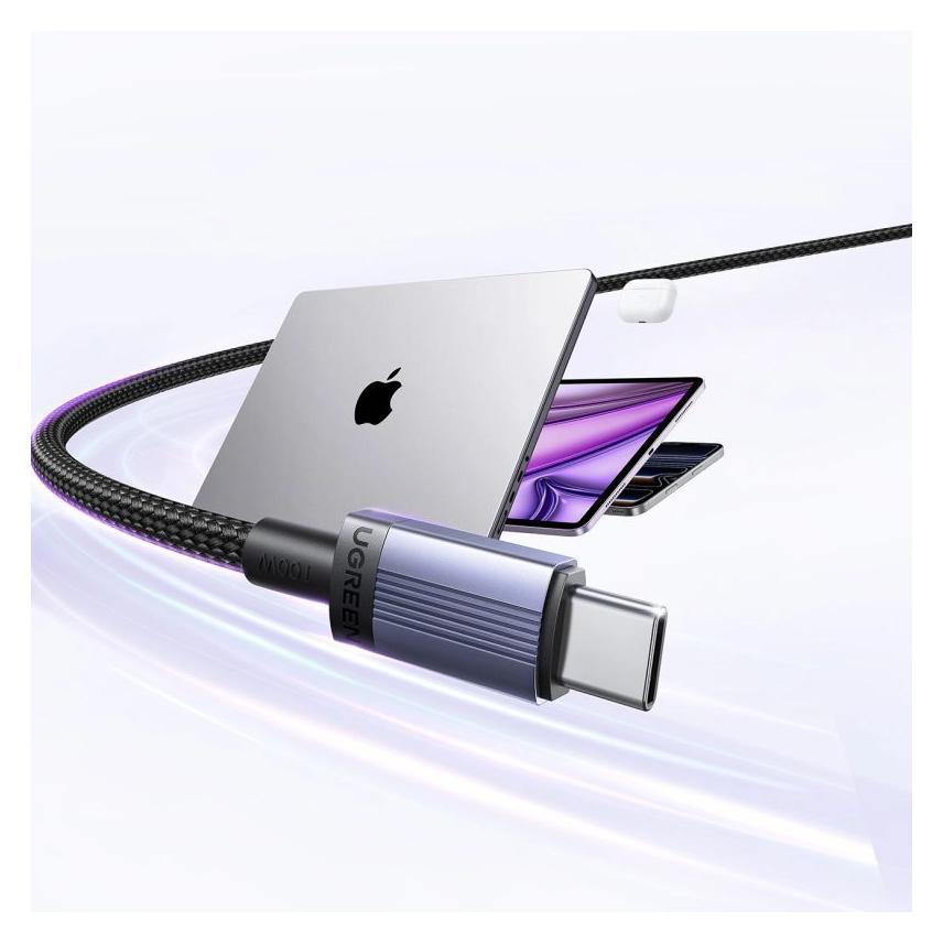 Ugreen Kabel USB USB-C - USB-C 1 m Czarno-szary (6941876268320) (1 m, USB 2.0, 100 W) (UGREEN-65832)