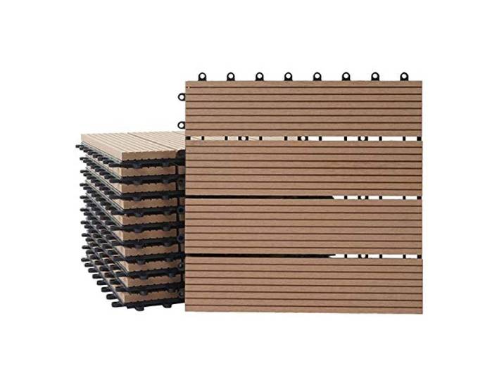 Mendler WPC Bodenfliese Rhone linear - Premium Teak