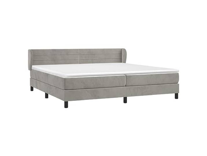 vidaXL Boxspringbett mit Matratze Hellgrau 200x200 cm Samt
