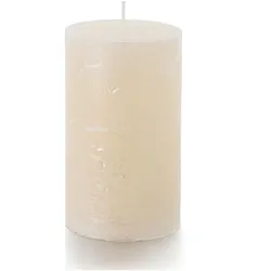 4x Balthasar, Kerzen, Zylinderkerze Rustico 12 x 7 cm, Alt Weiss (1x)