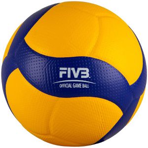 Mikasa Volleyball V200W-FIVB, mit FIVB Zertifizierung, Spielball, gelb/blau, 280 Gramm, Größe 5