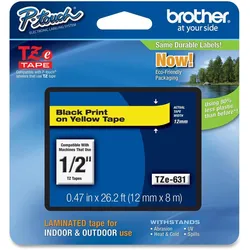 Brother Original P-Touch Farbband schwarz auf gelb (TZE-631)