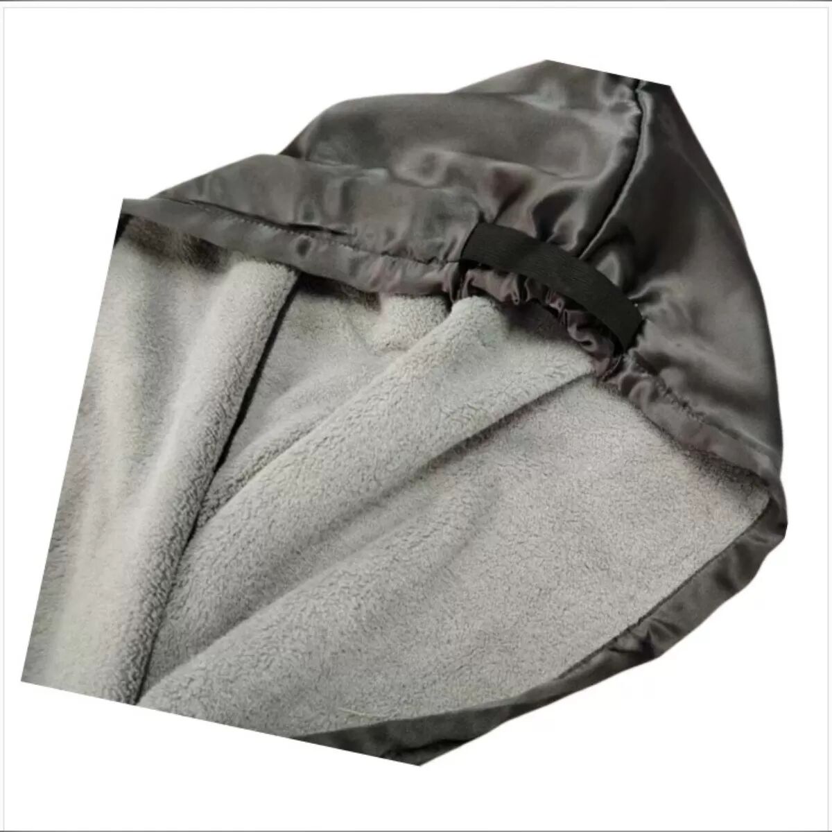 INF Seidenes Schnelltrocknendes Haarhandtuch-Wrap – Super Saugfähiger & Schnell Trocknender Haarturban Dunkelgrau