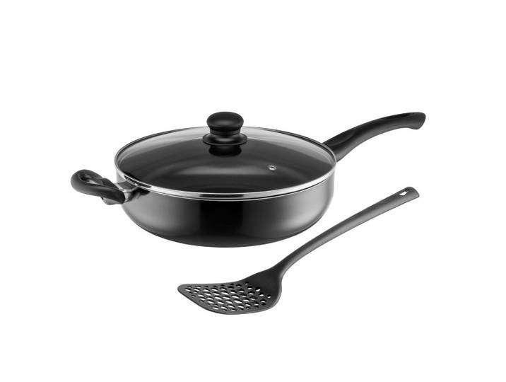 Mäser Pfannenset, Schwarz, Metall, 4 l, rund, antihaftbeschichtet, Kochgeschirr, Pfannen, Pfannenset