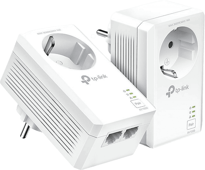 Adaptador PLC - TP-Link TL-PA7027PKIT, Plug and Play, 2 puertos Gigabit, 1000 Mbps, Blanco