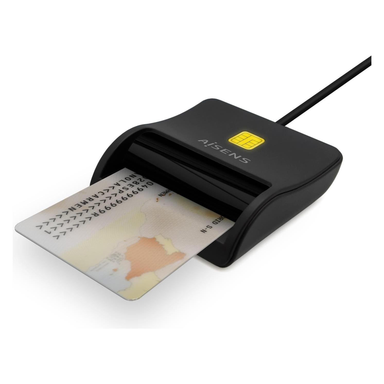 Aisens Lector De Tarjeta Inteligente Dni USB-C Negro (USB 2.0) (ASCR-SN03C-BK)