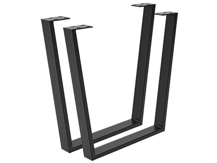 Valdera Tischgestell, Schwarz, Metall, 2-teilig, Flachrohr, 7.5x72x78 cm, Esszimmer, Esstische, Tischsysteme, Tischgestell