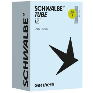 Schwalbe Fahrradschlauch AV1 45°, 12 Zoll, 40mm AV-Ventil, Kinderräder, Reifenbreite 47-62mm