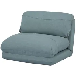 Décoshop26 - Chaiselongue-Schlafsofa mit Relaxmatratze in graublauem Stoff/Textil 04_0003101 04_0003101