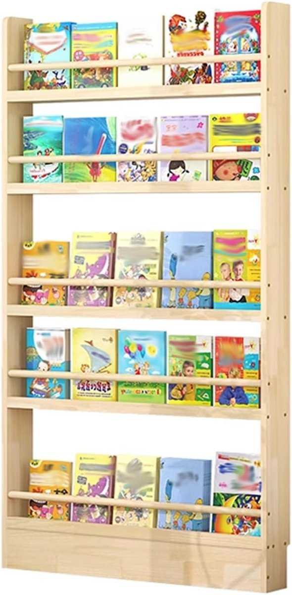 Boekenkast Toren Opbergrek in Houtkleur met Multilaags Ontwerp, Hoogte: 80 cm