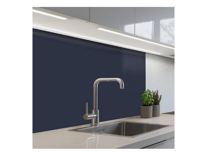 KitchenYeah Küchenrückwand selbstklebend (keine Folie) Midnight – Swing – Blau, (1-tlg), Spritzschutz, Küche, Rückwand, Küchenwand, Küchenfront, 300x80 cm