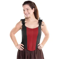 Metamorph Einfache Corsage mit Stäbchen schwarz-rot (XL)