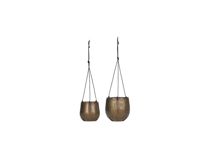 Cache-pots Suspendus (Lot de 2) en Aluminium Doré HDPlan