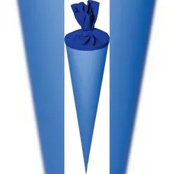 Schultüten-Rohling 70 cm Ø 19 cm blau mit Verschluss in Dunkelblau