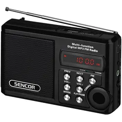 Sencor Srd 215 B Pocket Radio With Mp3, USB, Sd Card Lithuanian Lithium Battery Up To 10 Hours (FM), Radio, Schwarz