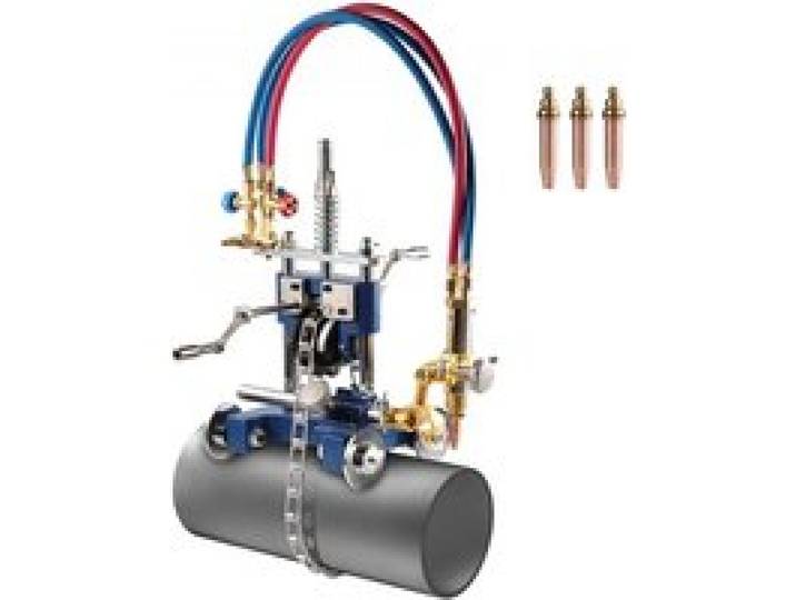 VEVOR Manuelle Rohrschneidemaschine, 5–50,8 mm dicke Rohranfasmaschine mit Kette, 0°-45° einstellbarer Winkel-Gasschneidemaschine mit 3 Spitzen, tragbarer Brenner-Anfas-Gasschneider