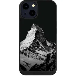 Nivocase Handyhülle für Apple iPhone 14 Hülle NIVOpure Case Schwarz Alpspitze Berg Schnee (Apple iPhone 14), Smartphone Hülle, Schwarz