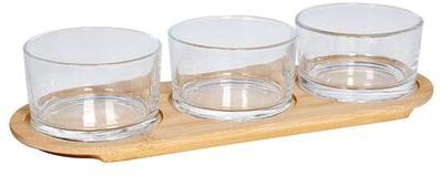 STP Goods Sectioned Glass Serving Platter Set for Relish and Dips
