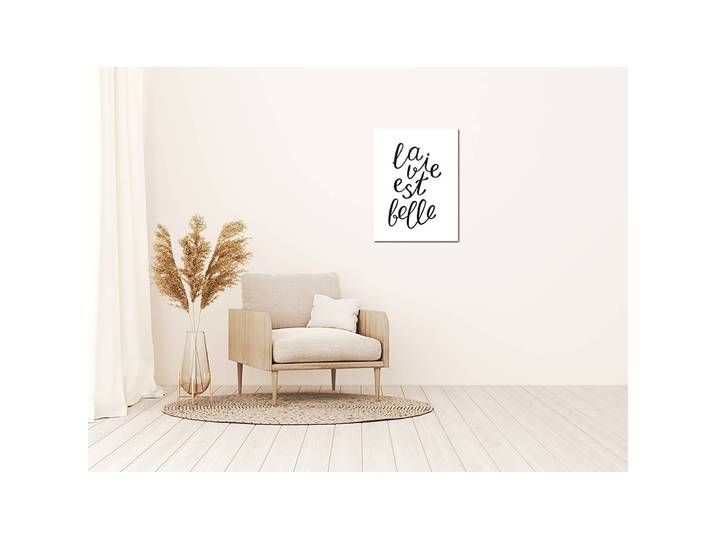 Tableau déco La Vie Est Belle II Alu-Dibond Multicolore 30 x 40cm