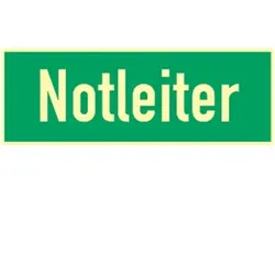 Schild Notleiter, Kunststoff, langnachleuchtend, 160-mcd, 297x105 mm