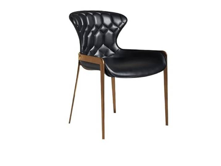 DIANXI Lounge-Sessel Italienischer minimalistischer Leichter Luxus-Esszimmerstuhl, Moderne minimalistische Haushaltsrückenlehne, erstklassiger Sinn for skandinavischen Lederstuhl im Wabi-Sabi-Stil