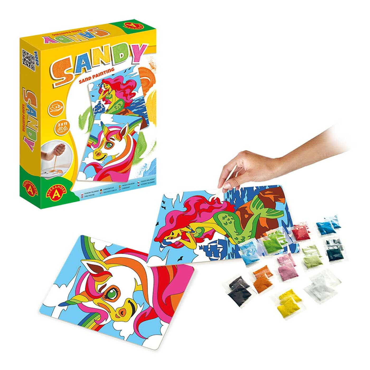 Alexander Toys Sandy Sand Painting Eenhoorn en zeemeermin kleurset voor jongens en meisjes