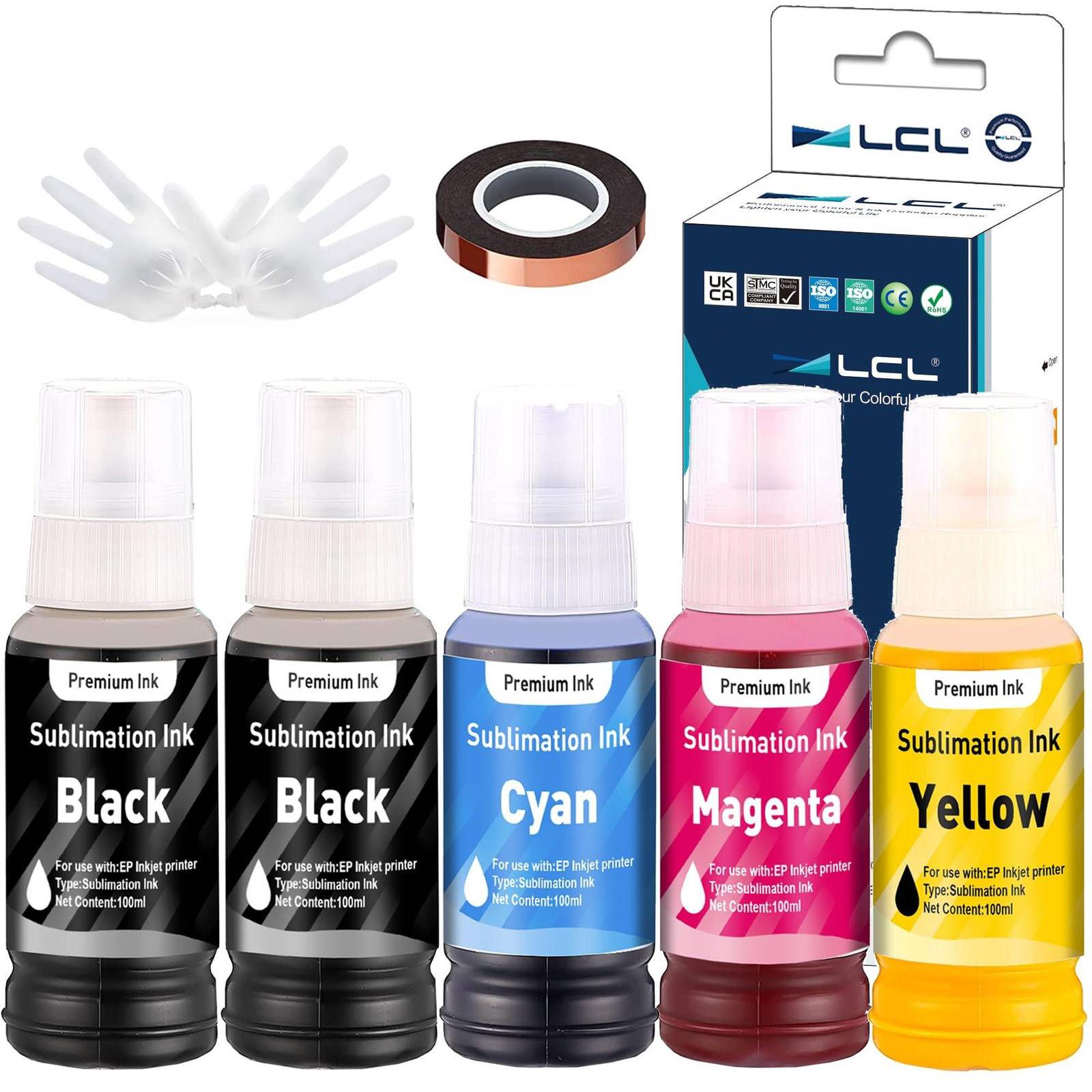 5 stuks 500ml sublimatie-inkt voor Epson EcoTank - Meerkleuren