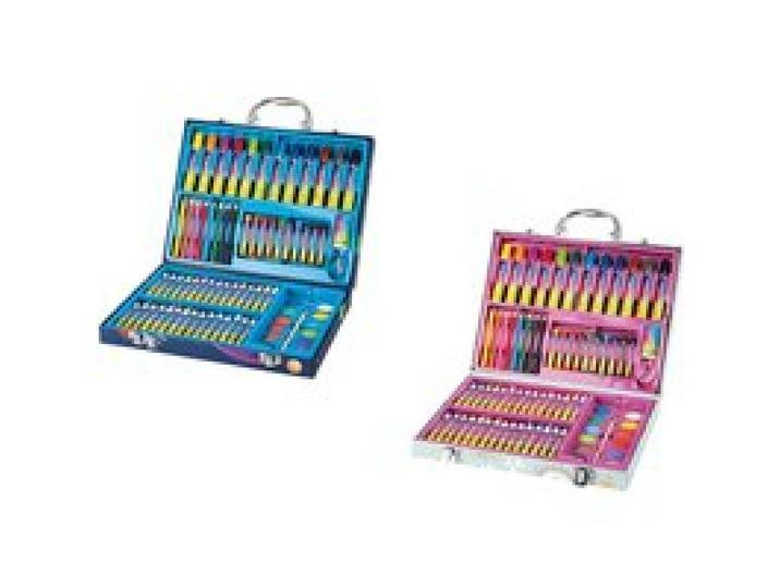 CRELANDO® Mallette de peinture pour enfants, 76 pièces.