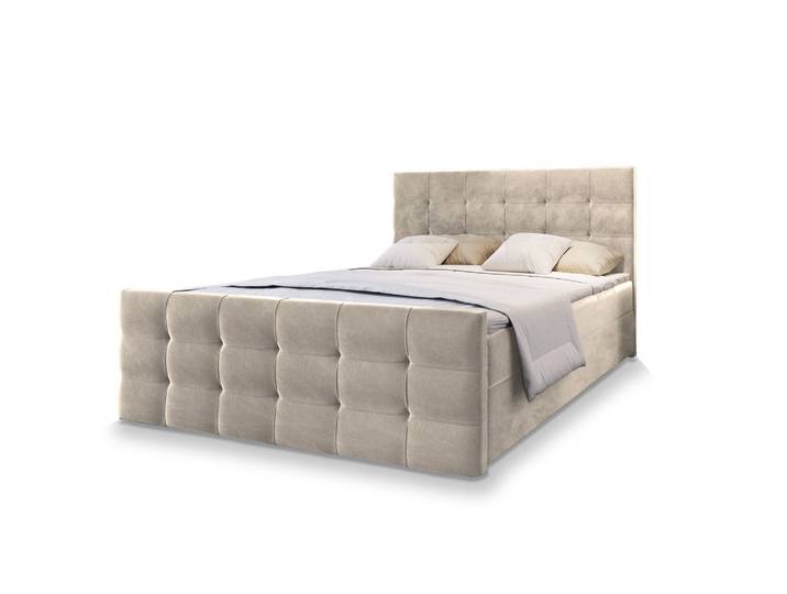 BOXBETT AMON 160x200 cm mit Matratze und Topper - Beige