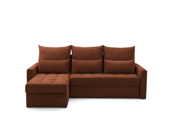 NACANAPA Ecksofa PULA, Cordsofa, kompaktes Ecksofa, ausziehbares Sofa fürs Wohnzimmer