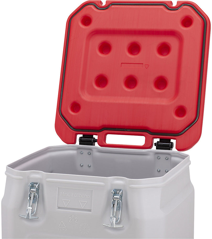 Gefahrstoff-Sammelbehälter Mobil-Box, Volumen 250 l, LxBxH 600 x 600 x 890 mm, rot CEMO