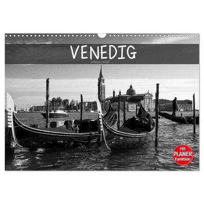 Venedig schwarz-weiß (Wandkalender 2027 DIN A3 quer), CALVENDO Monatskalender