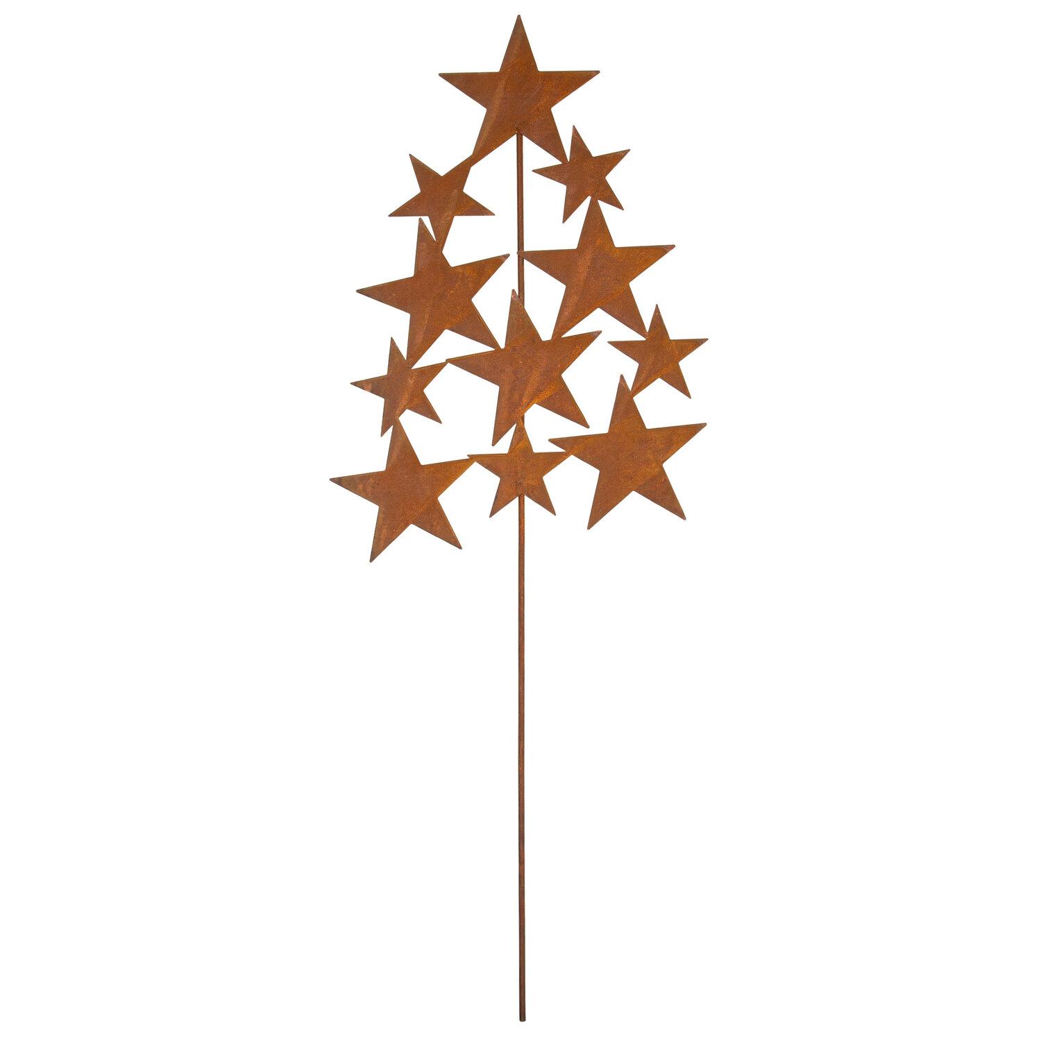 Rost-Baum "Sterne" aus Metall, braun, 38 cm